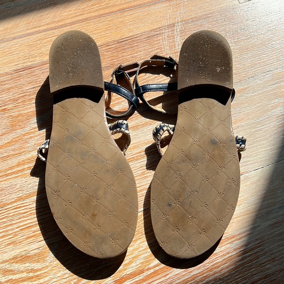 Jack Rogers size 10 ankle strap sandals navy / gold - Picture 4 of 6